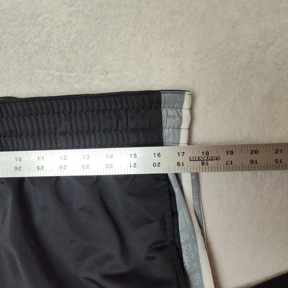 Adidas‎ Track Pants Mens L Black Side Stripe Lined Drawstring Tapered Basketball